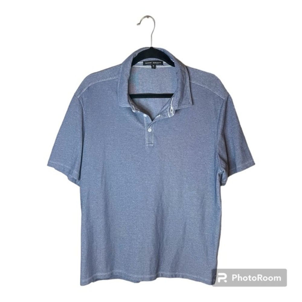 Robert Barakett Blue Golf Polo Shirt with White Stitching Size XL